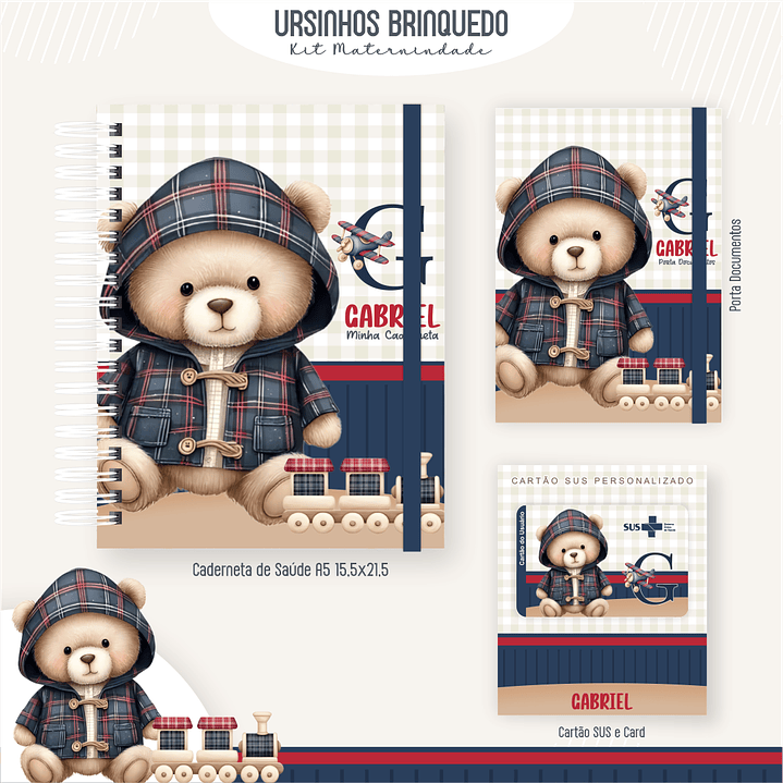Arquivo Kit Maternidade Masculino Ursinho Brinquedo  4