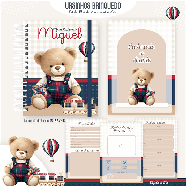 Arquivo Kit Maternidade Masculino Ursinho Brinquedo 2 2