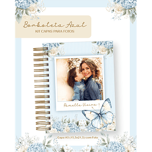 Arquivo Kit Capas para Foto Borboleta Azul 