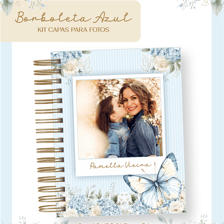 Arquivo Kit Capas para Foto Borboleta Azul  1