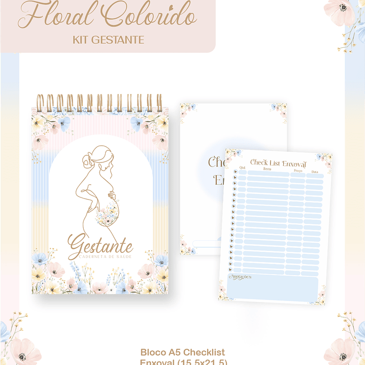 Arquivo Kit Gestante Floral Colorido  2