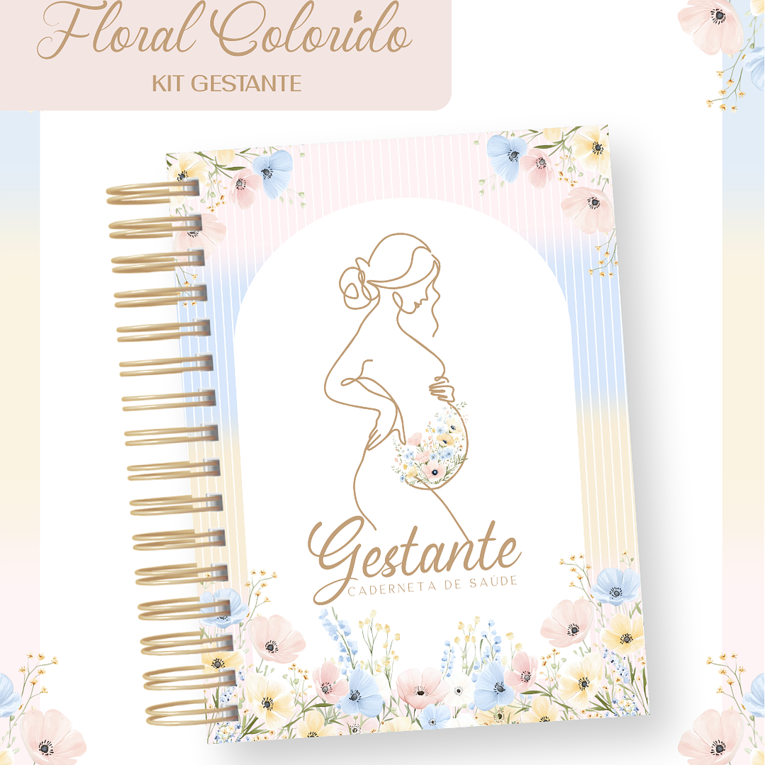 Arquivo Kit Gestante Floral Colorido  5