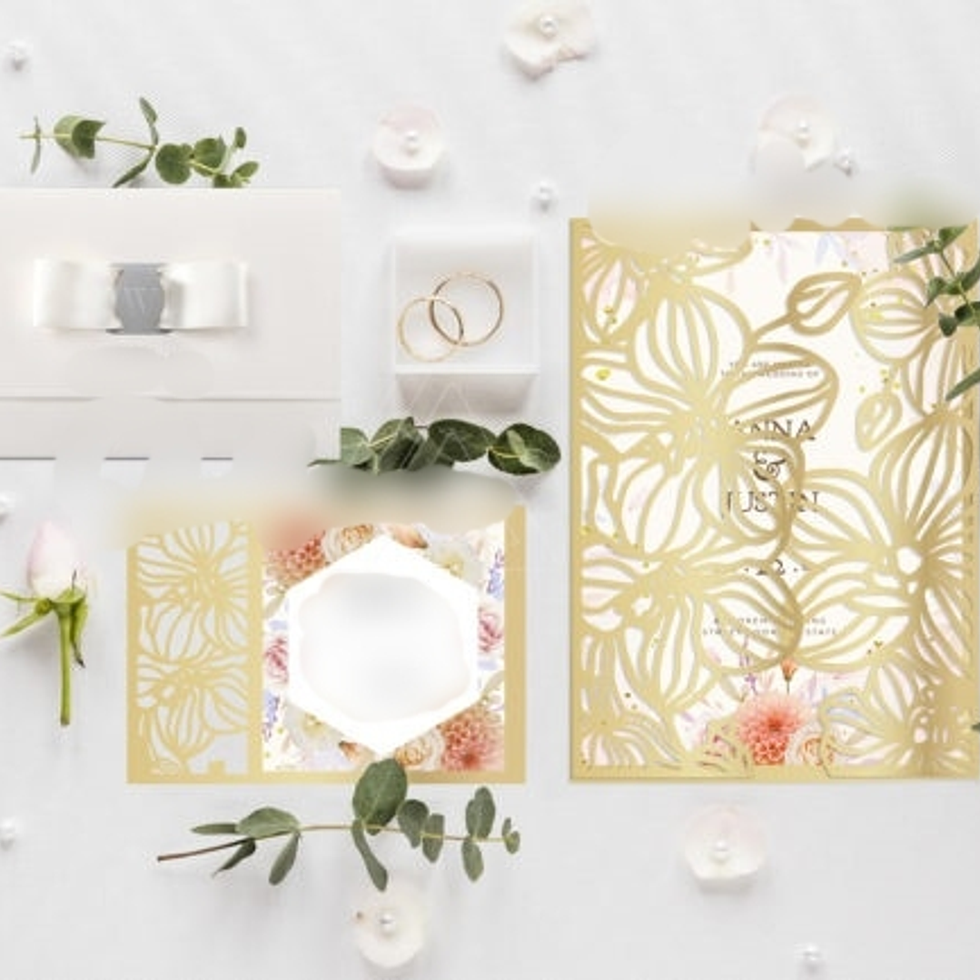 Arquivo de Corte Convite de Casamento Orquideas  1