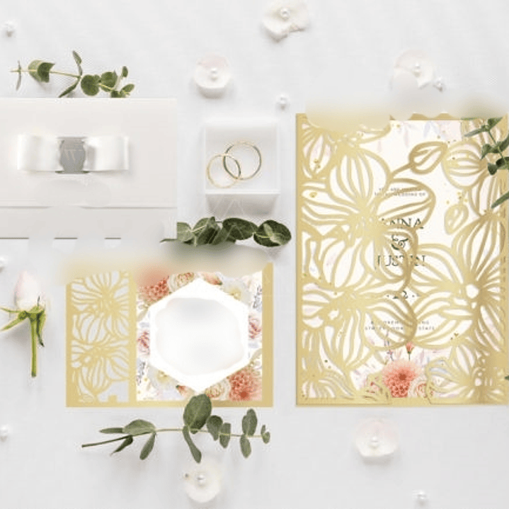 Arquivo de Corte Convite de Casamento Orquideas  1