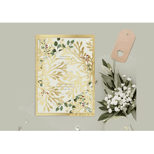 Arquivo de Corte Convite Flolhagem 