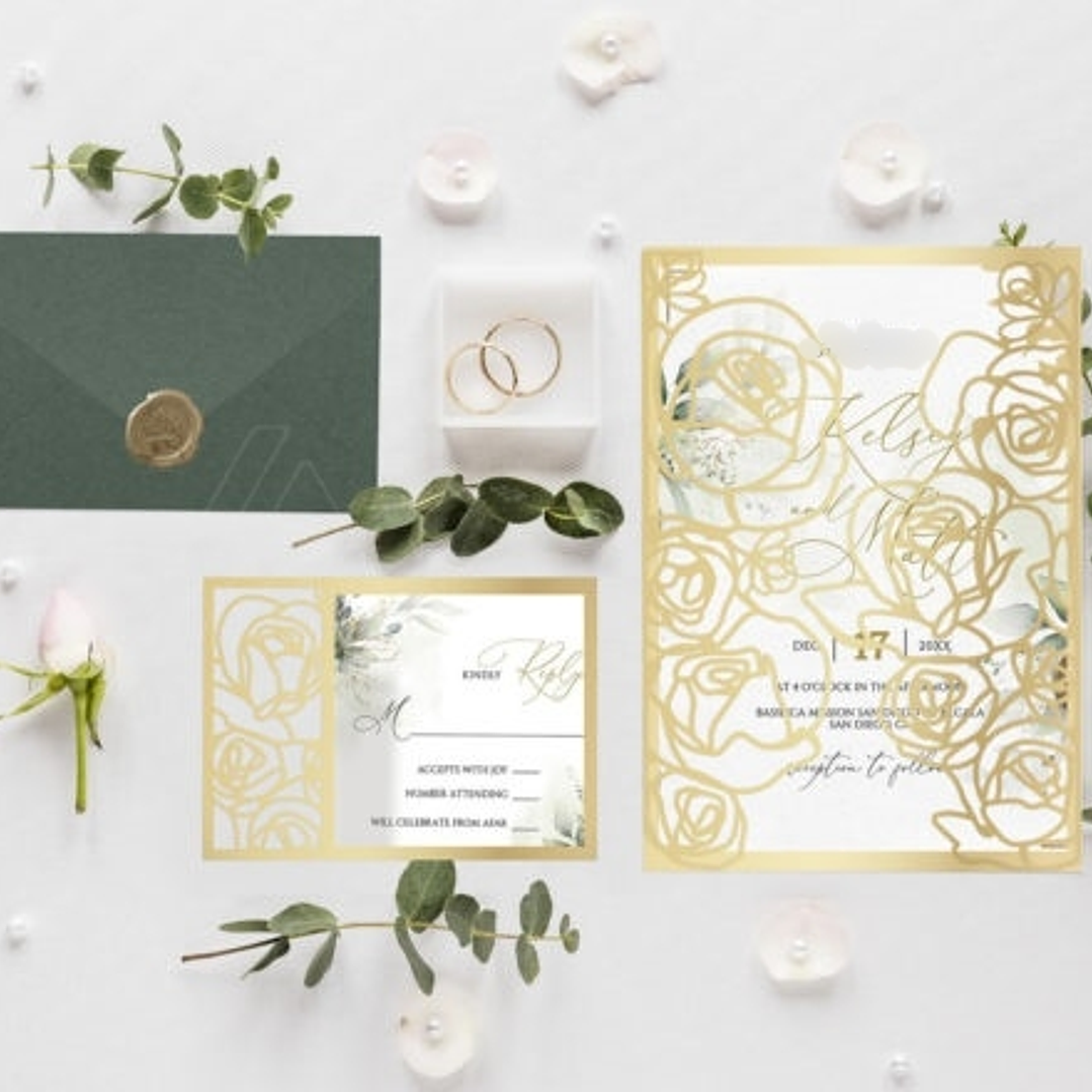 Arquivo de Corte Convite Floral  1