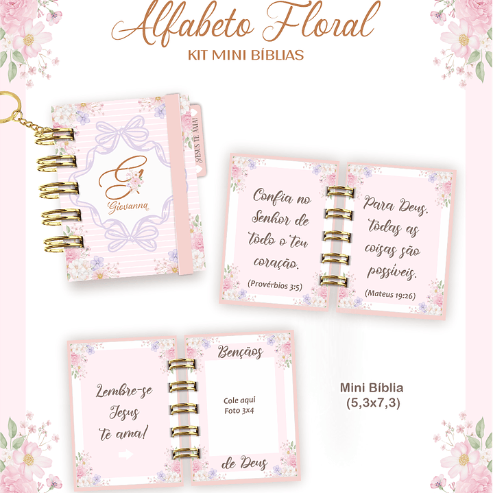 Arquivo Kit Mini Bíblia Alfabeto Floral Clean  1