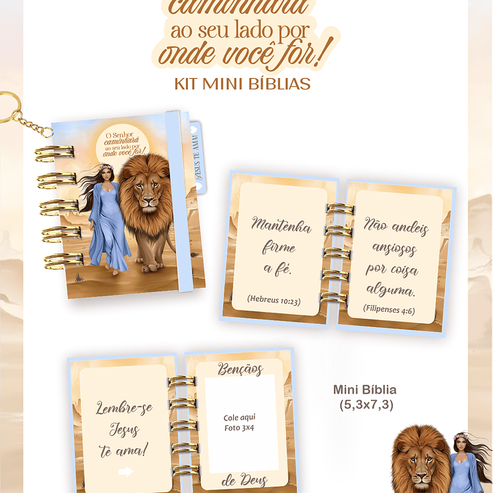 Arquivo Kit Mini Bíblia O Senhor Caminhará ao Seu Lado Feminino 1