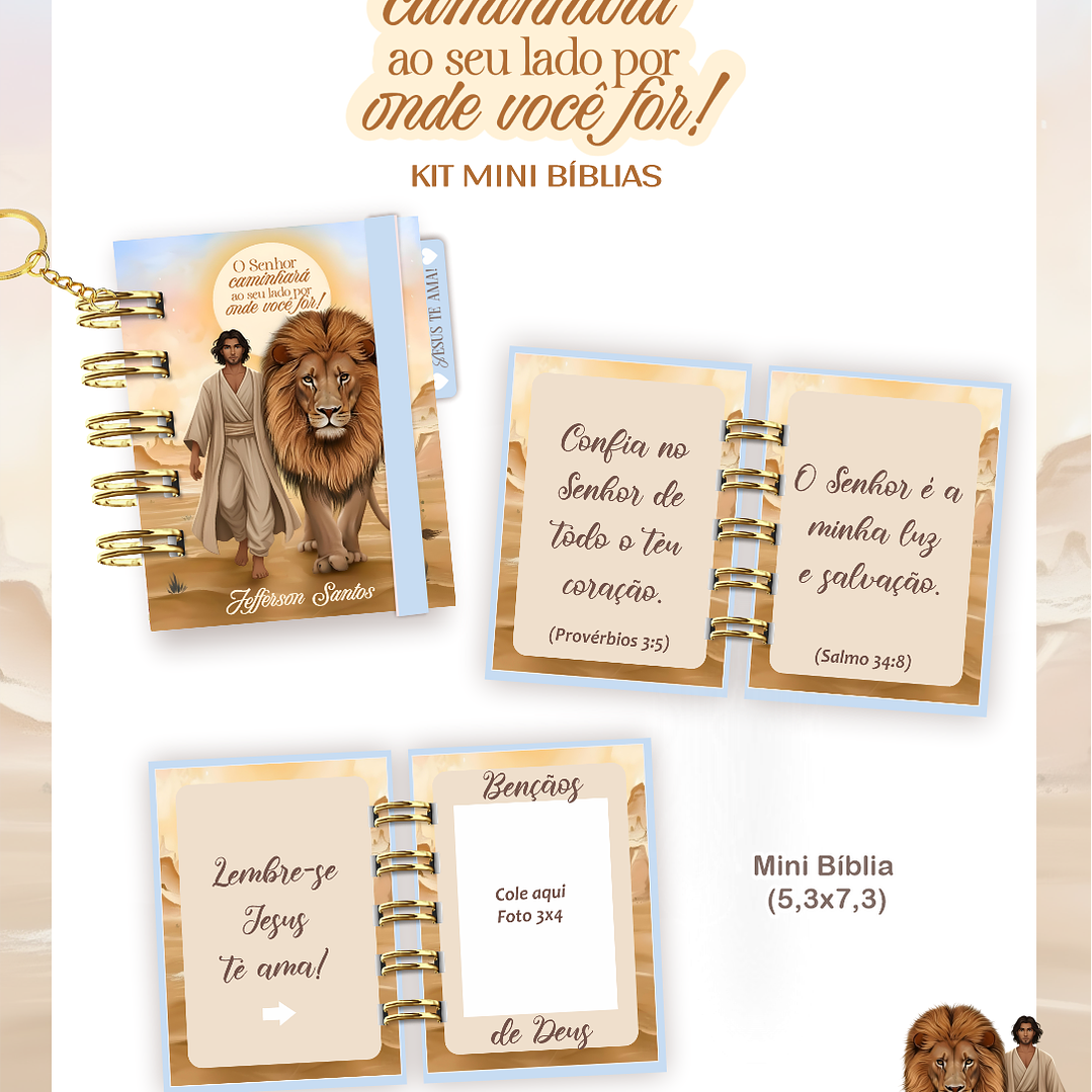 Arquivo Kit Mini Bíblia O Senhor Caminhará ao Seu Lado Masculino  1