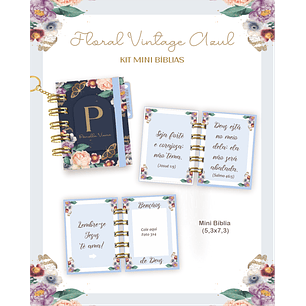 Arquivo Kit Mini Bíblia Floral Vintage Azul