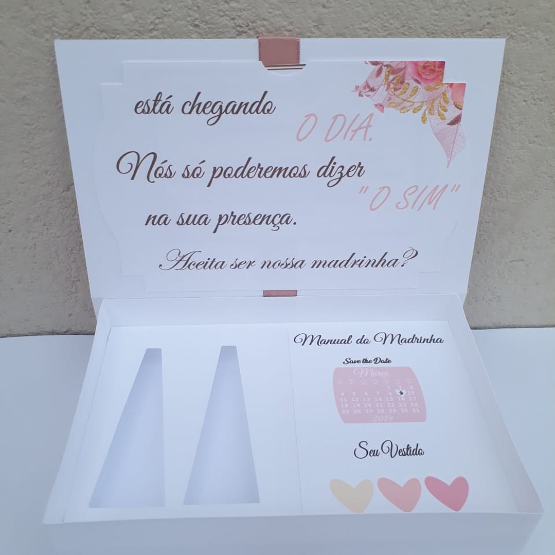 Arquivo de Corte Caixa Madrinha Casamento Esmaltes 1