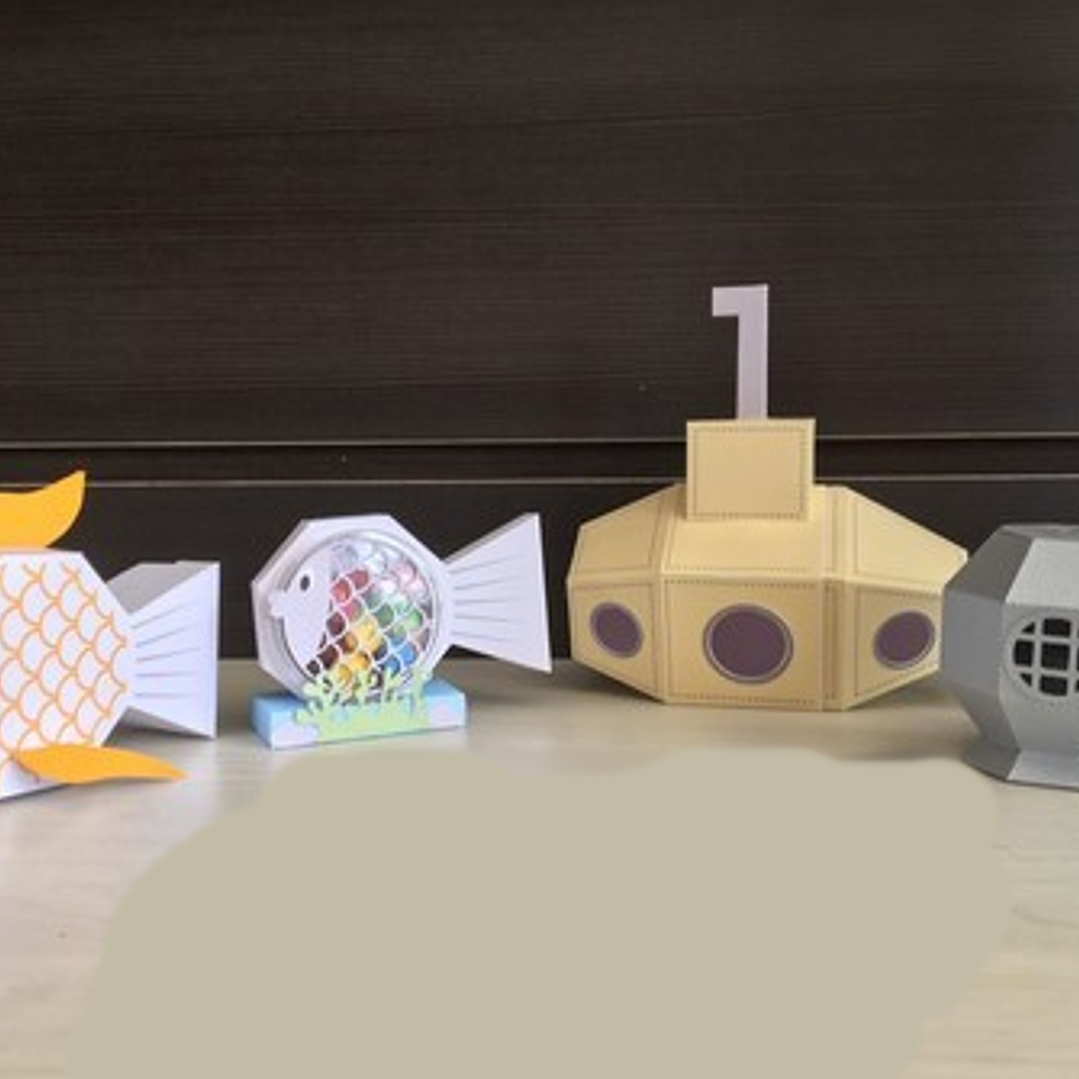 Arquivo de Corte Caixinhas Fundo do Mar  1