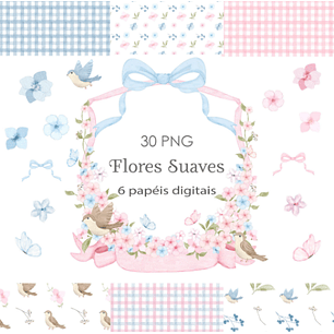 Kit Digital Flores Suaves 