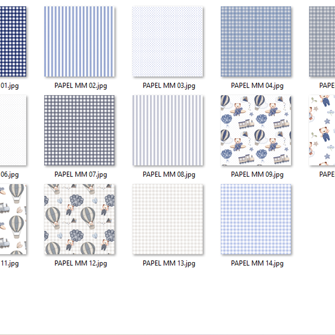 Kit Digital Monogramas Ursinho Azul Marinheiro e Cinza 3