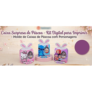 Arquivo Páscoa Sacolinhas Porta Kinder + Páginas de Colorir 