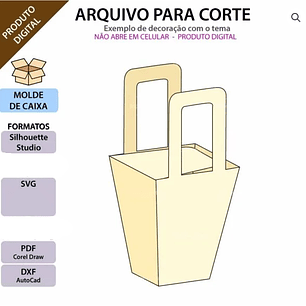 Arquivo Molde Cesto de Pipoca 