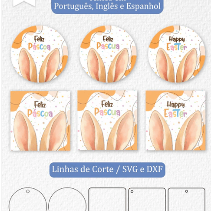 Arquivo Páscoa Tag e Adesivo 6cm  2