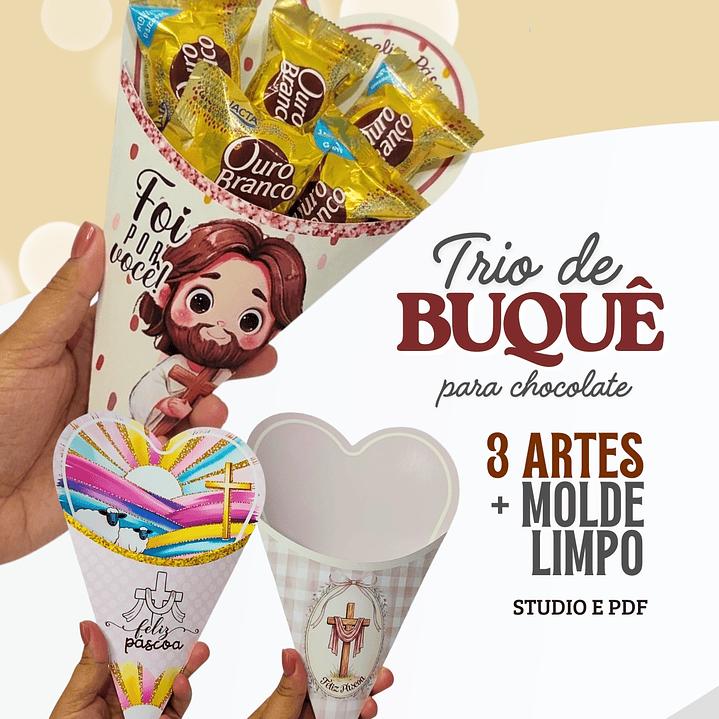 Arquivo Páscoa Cristã Trio de Buquê Bombom 1