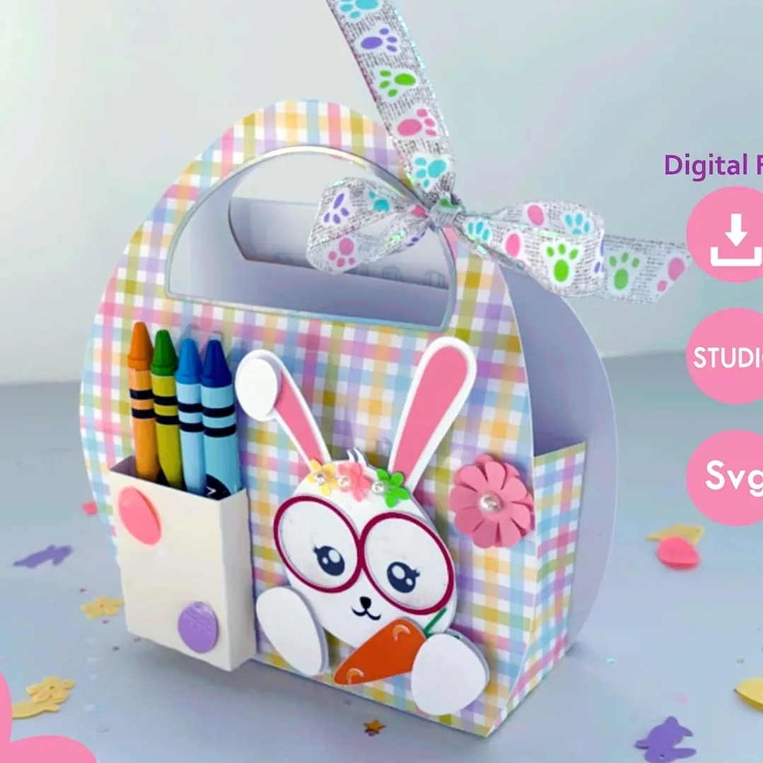 Arquivo Páscoa Molde Caixa Cesta de Atividades  1