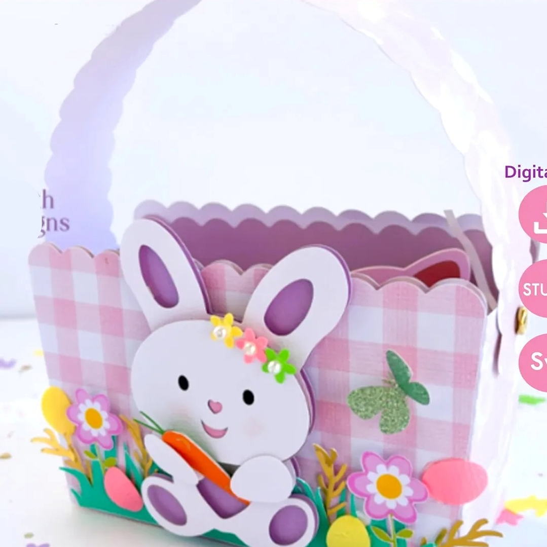 Arquivo Páscoa Molde Caixa Cestinha  2