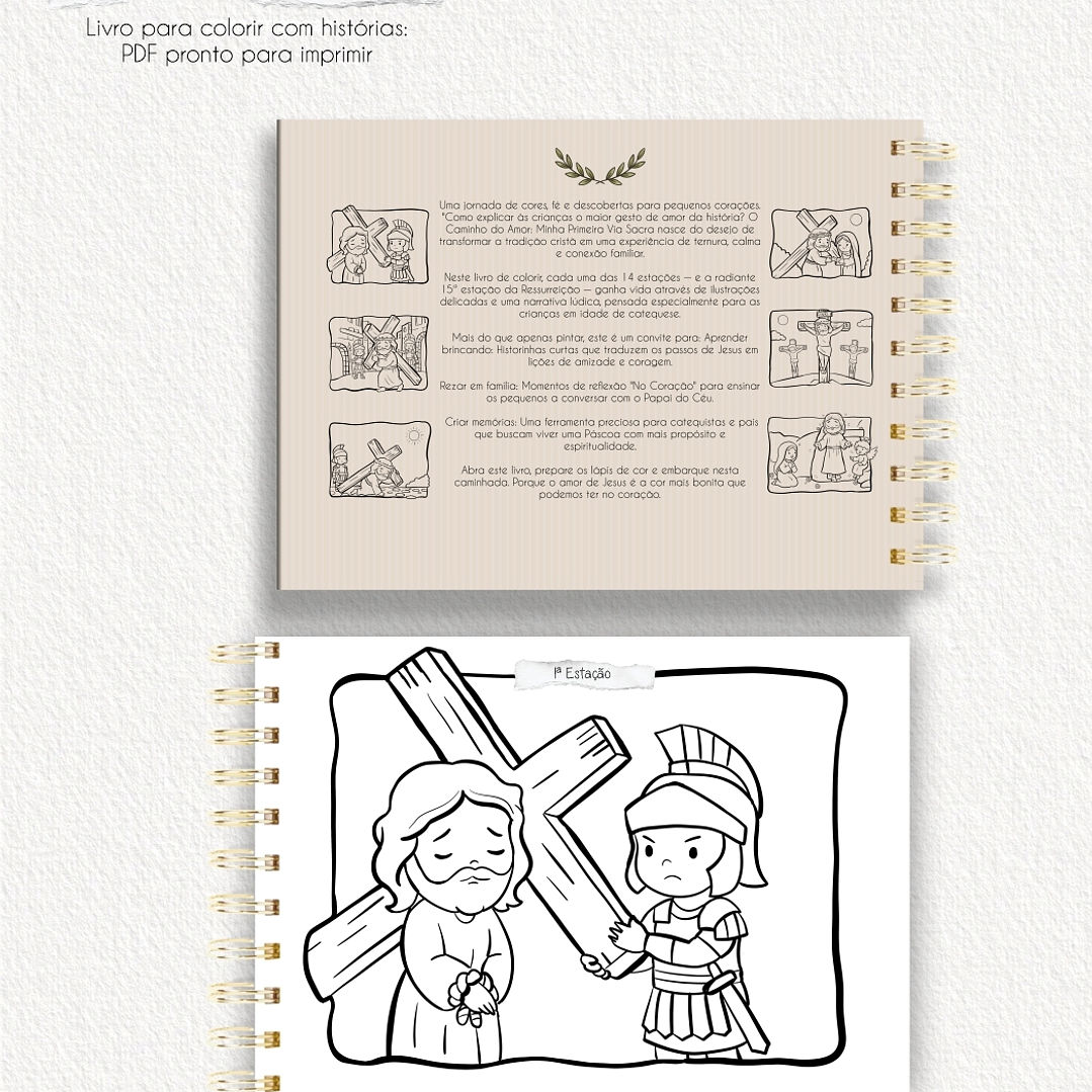 Arquivo Páscoa Livro de Colorir A5 A Caminho do Amor Via Sacra para Crianças  4