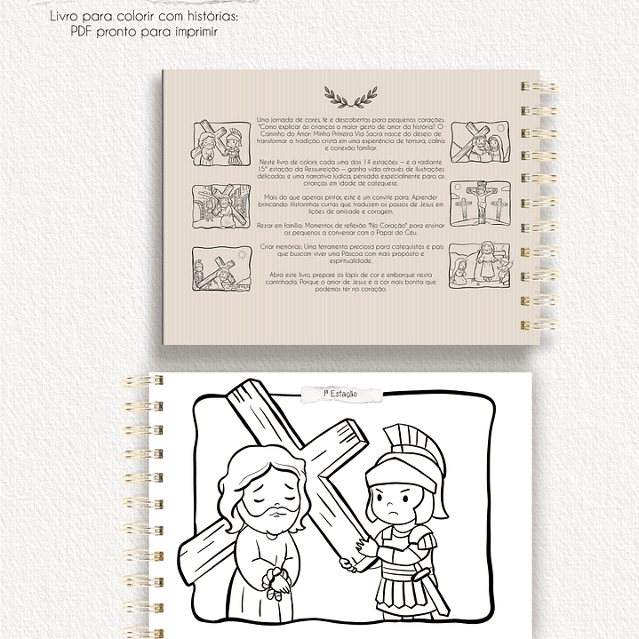 Arquivo Páscoa Livro de Colorir A5 A Caminho do Amor Via Sacra para Crianças  4