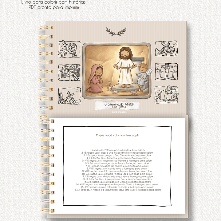 Arquivo Páscoa Livro de Colorir A5 A Caminho do Amor Via Sacra para Crianças  5