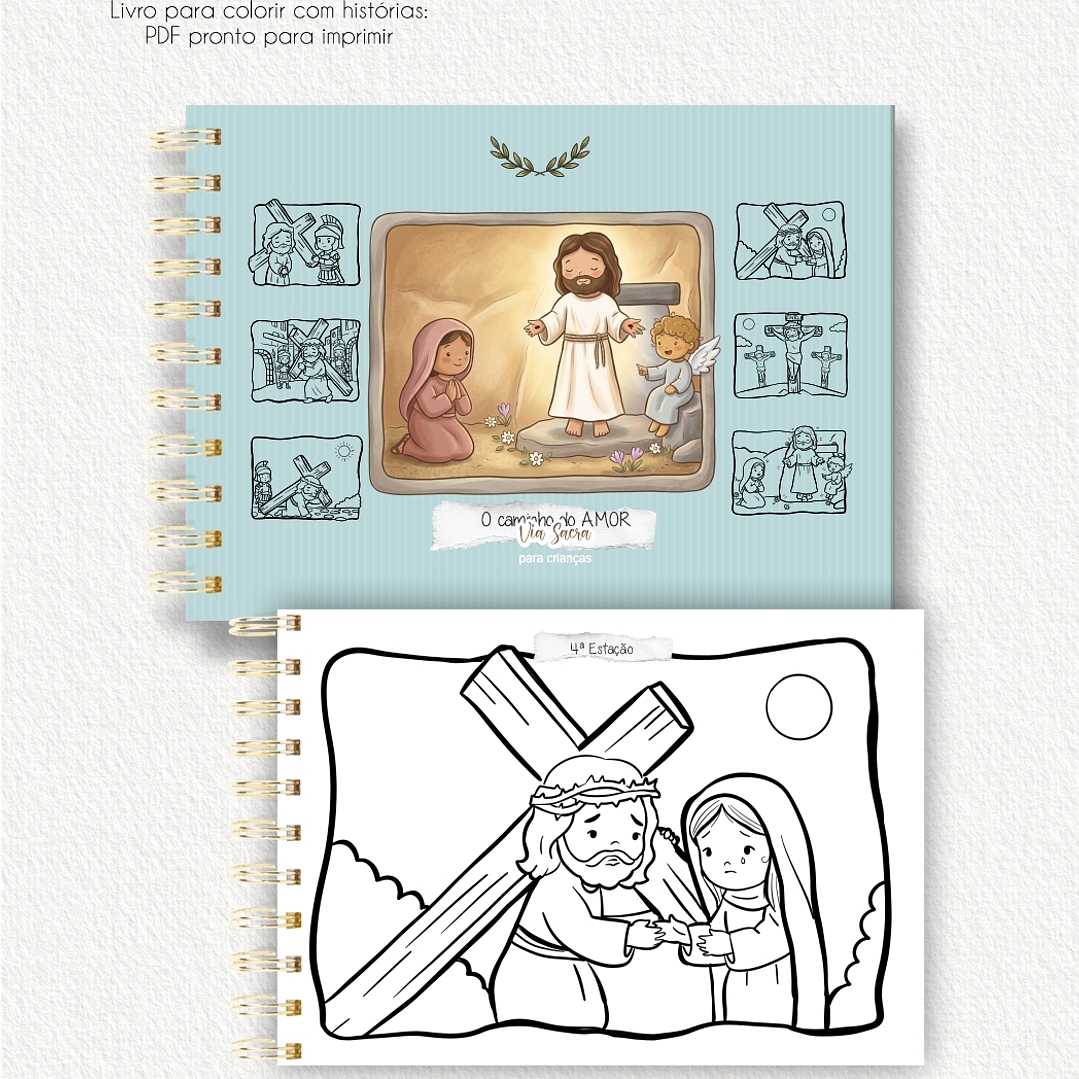 Arquivo Páscoa Livro de Colorir A5 A Caminho do Amor Via Sacra para Crianças  6