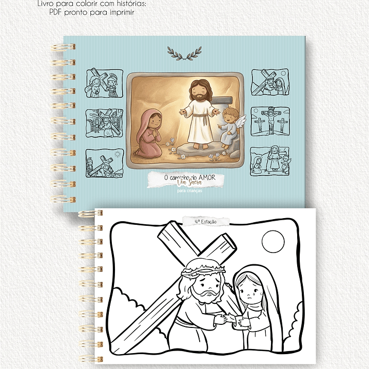Arquivo Páscoa Livro de Colorir A5 A Caminho do Amor Via Sacra para Crianças  6