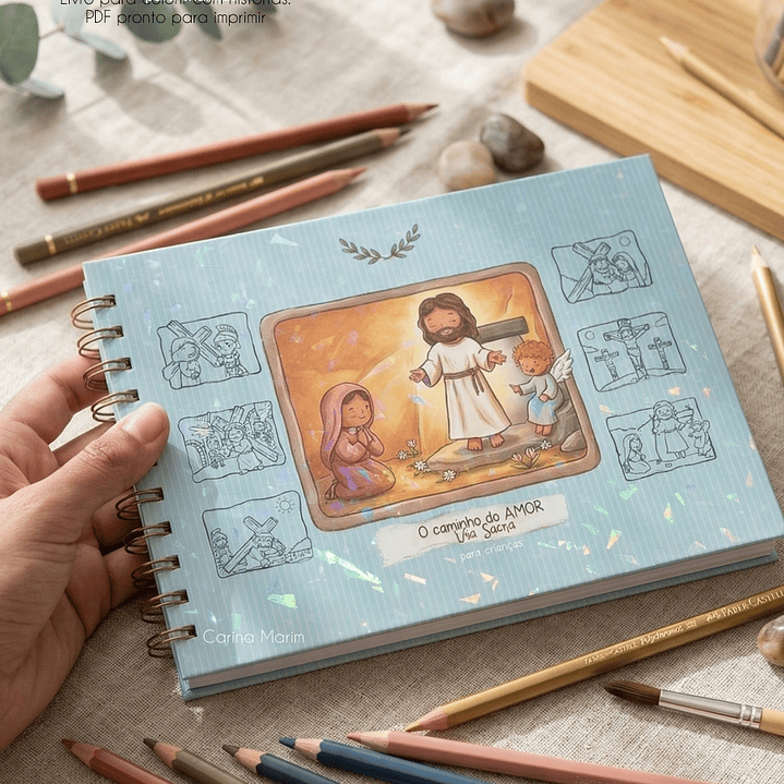Arquivo Páscoa Livro de Colorir A5 A Caminho do Amor Via Sacra para Crianças  7
