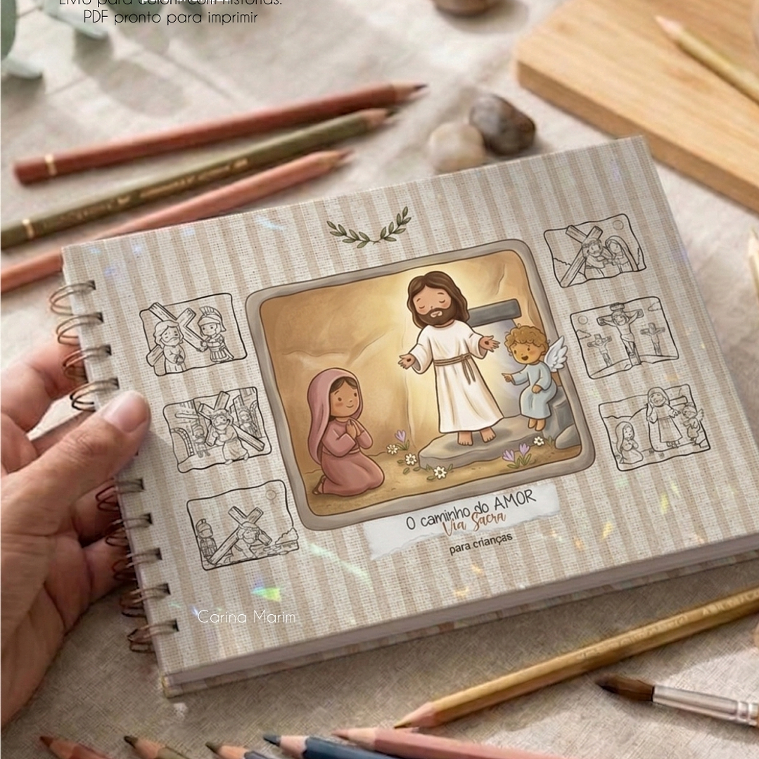 Arquivo Páscoa Livro de Colorir A5 A Caminho do Amor Via Sacra para Crianças  8