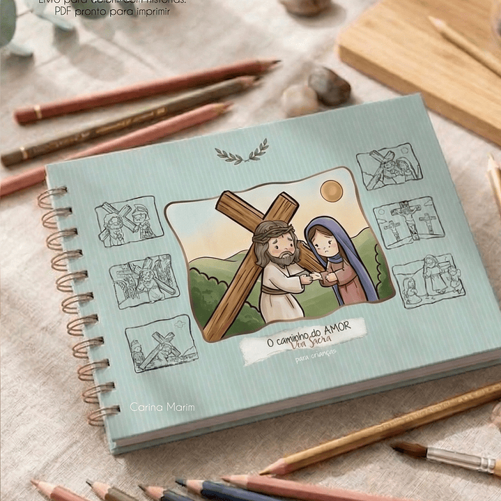 Arquivo Páscoa Livro de Colorir A5 A Caminho do Amor Via Sacra para Crianças  10
