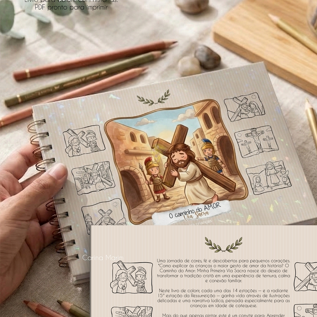 Arquivo Páscoa Livro de Colorir A5 A Caminho do Amor Via Sacra para Crianças  12