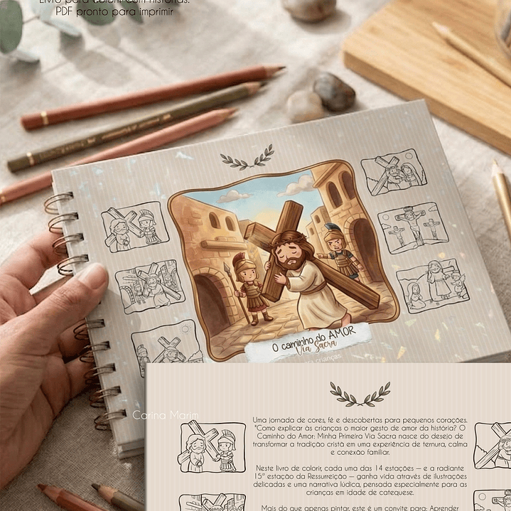 Arquivo Páscoa Livro de Colorir A5 A Caminho do Amor Via Sacra para Crianças  12