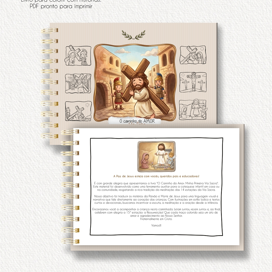 Arquivo Páscoa Livro de Colorir A5 A Caminho do Amor Via Sacra para Crianças  13
