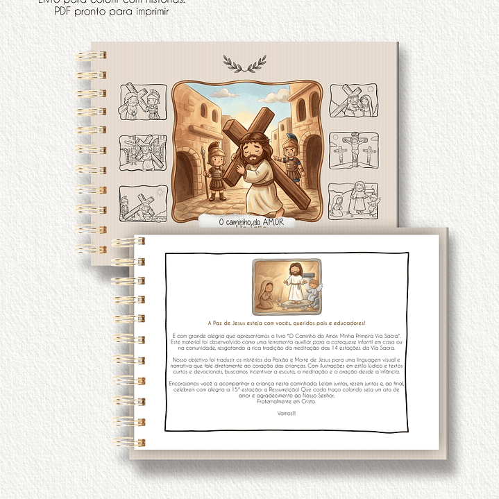 Arquivo Páscoa Livro de Colorir A5 A Caminho do Amor Via Sacra para Crianças  13