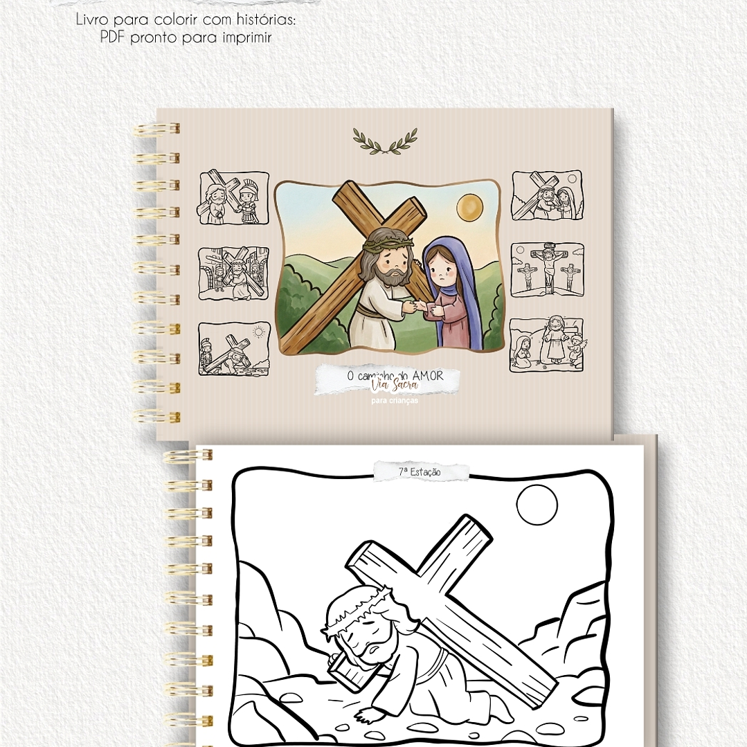 Arquivo Páscoa Livro de Colorir A5 A Caminho do Amor Via Sacra para Crianças  14
