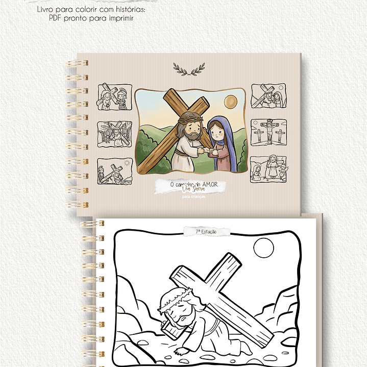 Arquivo Páscoa Livro de Colorir A5 A Caminho do Amor Via Sacra para Crianças  14