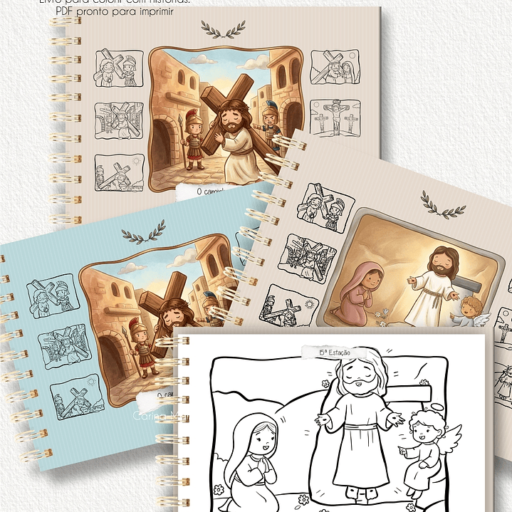 Arquivo Páscoa Livro de Colorir A5 A Caminho do Amor Via Sacra para Crianças  15