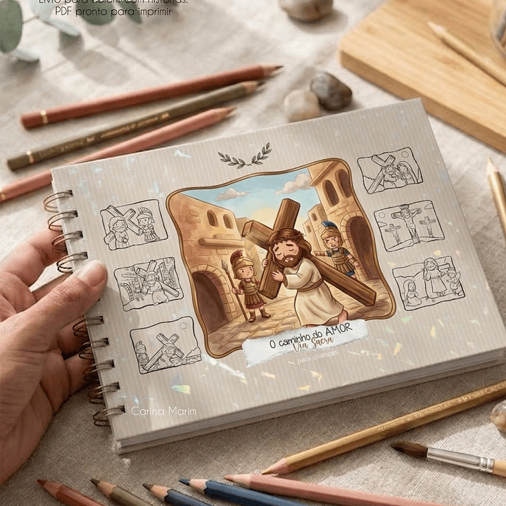 Arquivo Páscoa Livro de Colorir A5 A Caminho do Amor Via Sacra para Crianças  16