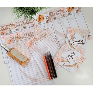 Arquivo de Corte Floral Marrom e Laranja Crafter