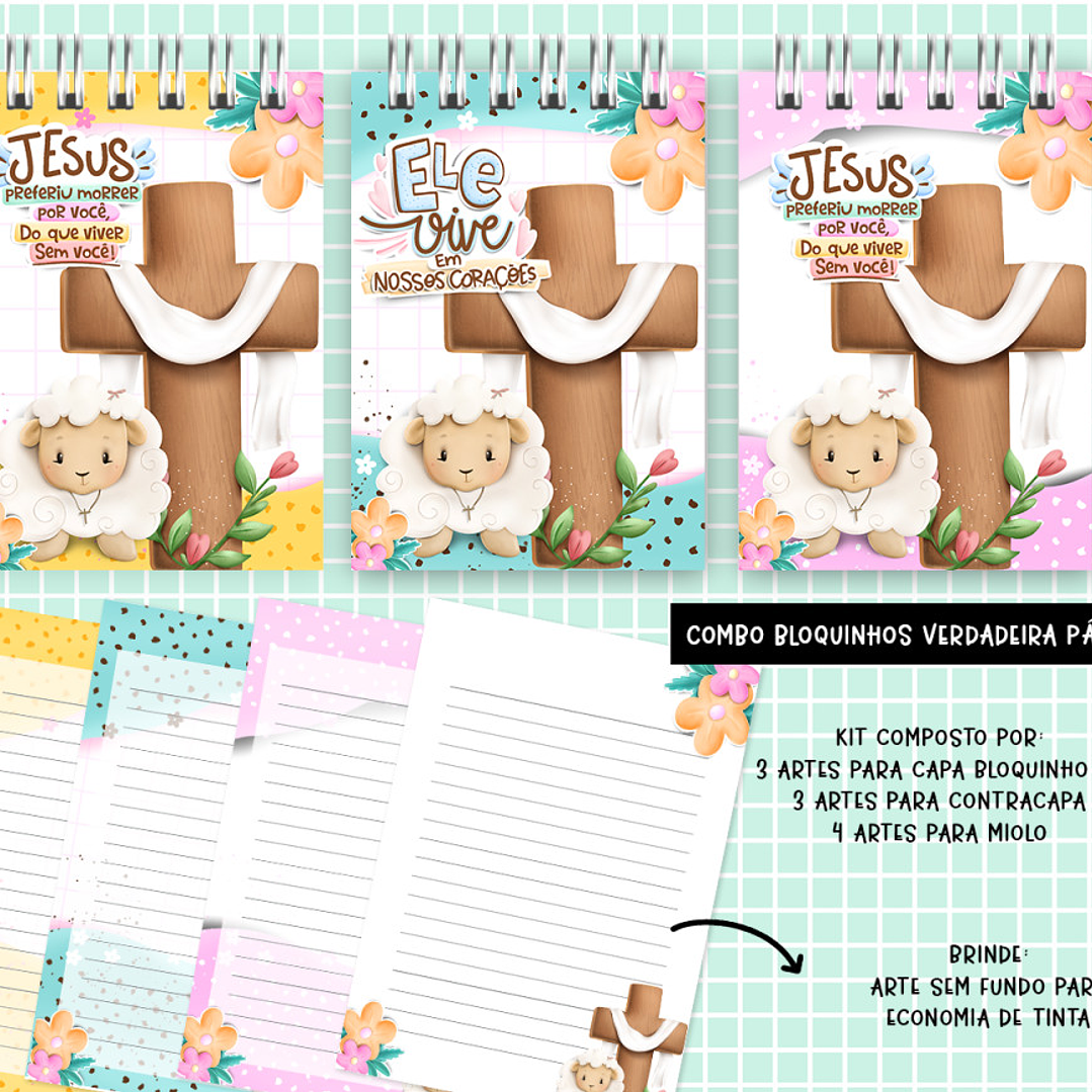 Arquivo Páscoa Cristã Bloquinhos Cute  1