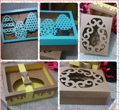 Arquivo de Corte Caixa Ovo de Colher Tampa Modelos 