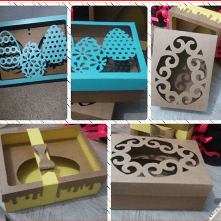 Arquivo de Corte Caixa Ovo de Colher Tampa Modelos  1