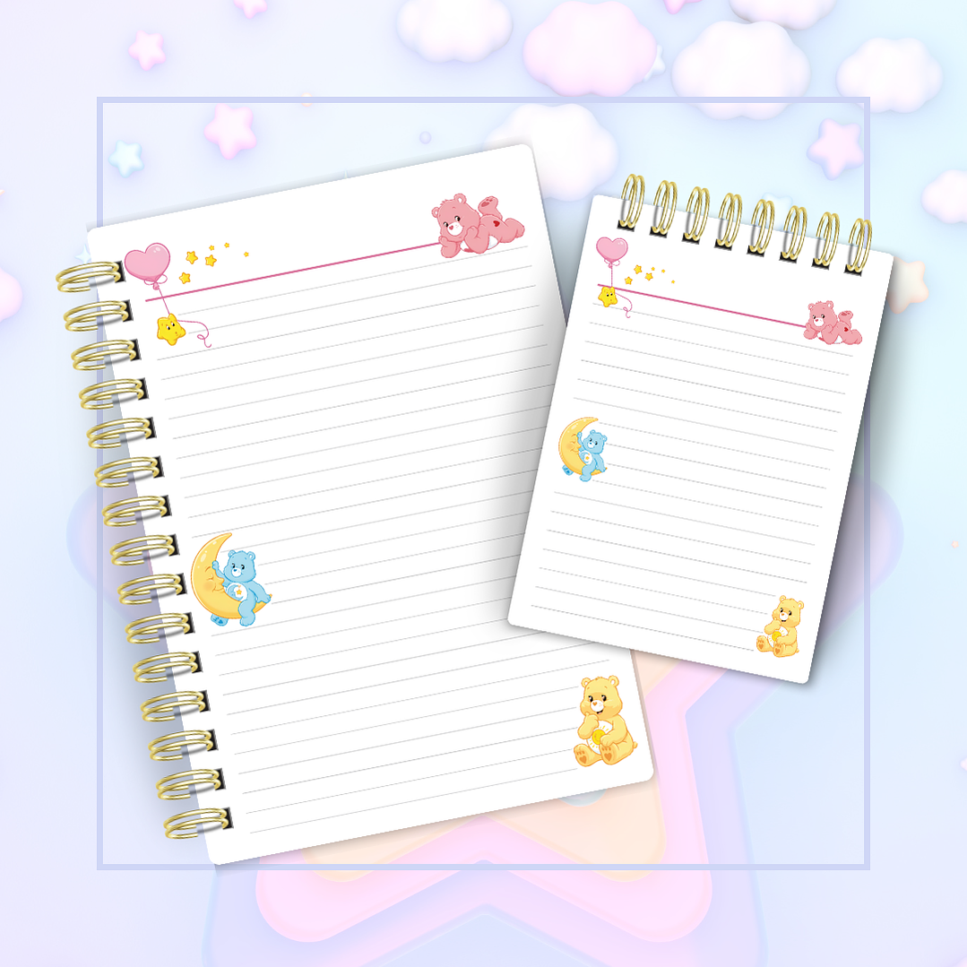 Arquivo Caderno Pautado A5 + Bloquinho A6 - Ursinhos Carinhosos  2
