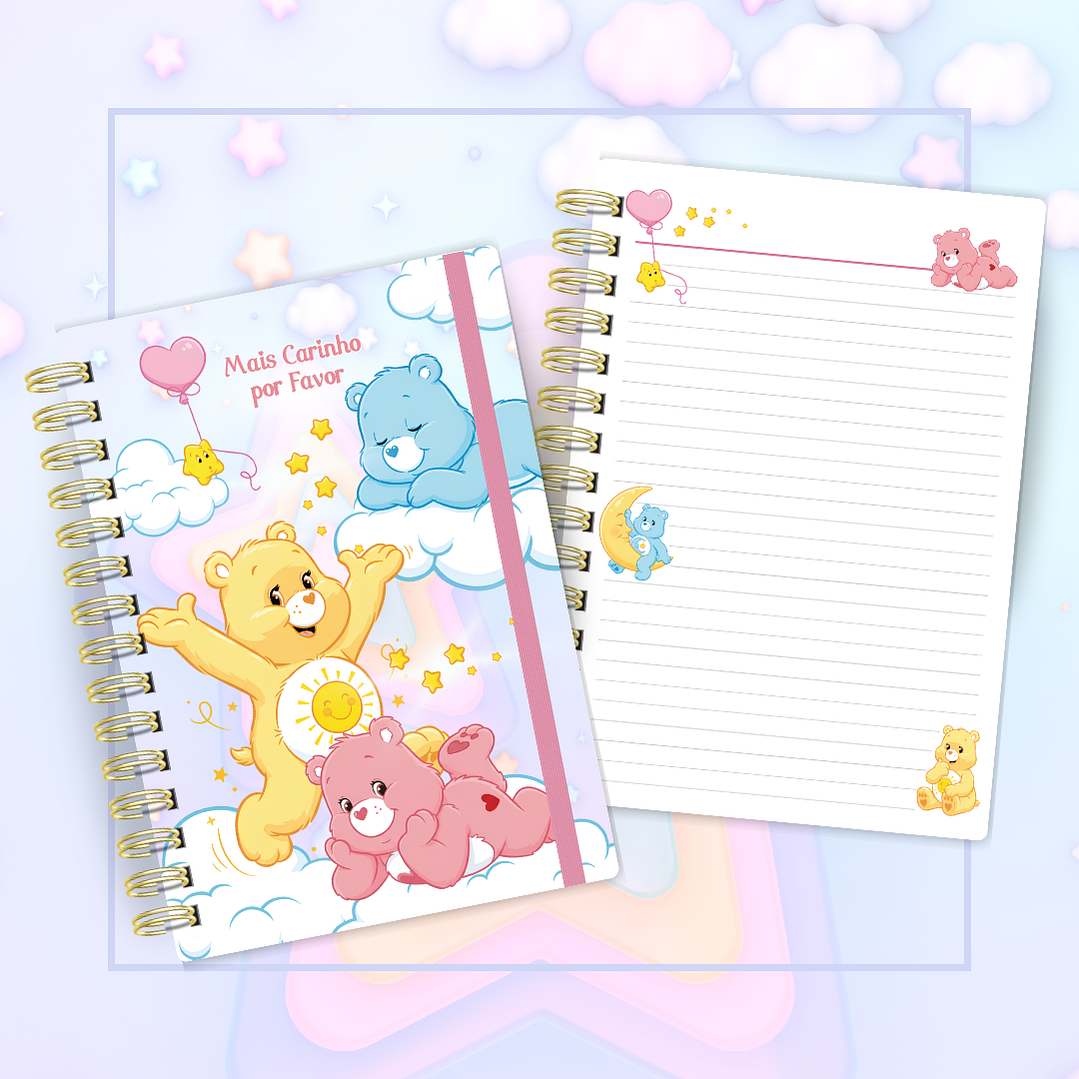 Arquivo Caderno Pautado A5 + Bloquinho A6 - Ursinhos Carinhosos  4