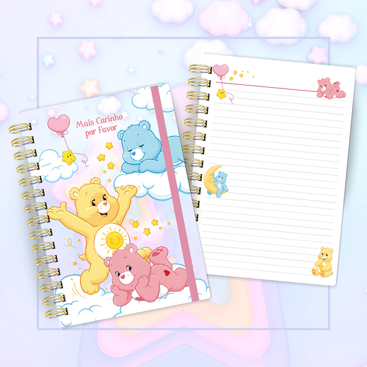 Arquivo Caderno Pautado A5 + Bloquinho A6 - Ursinhos Carinhosos  4