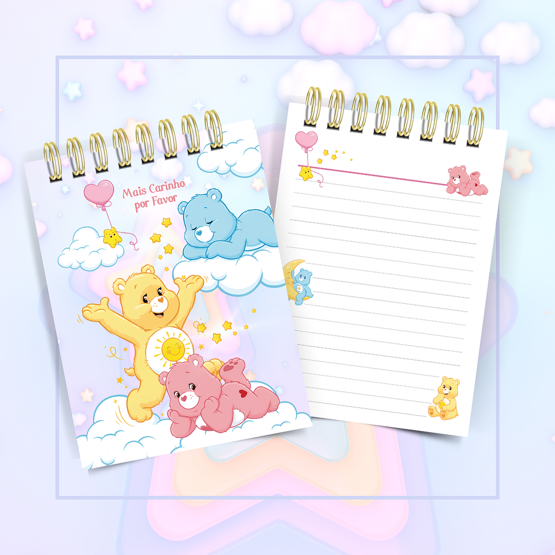 Arquivo Caderno Pautado A5 + Bloquinho A6 - Ursinhos Carinhosos  6