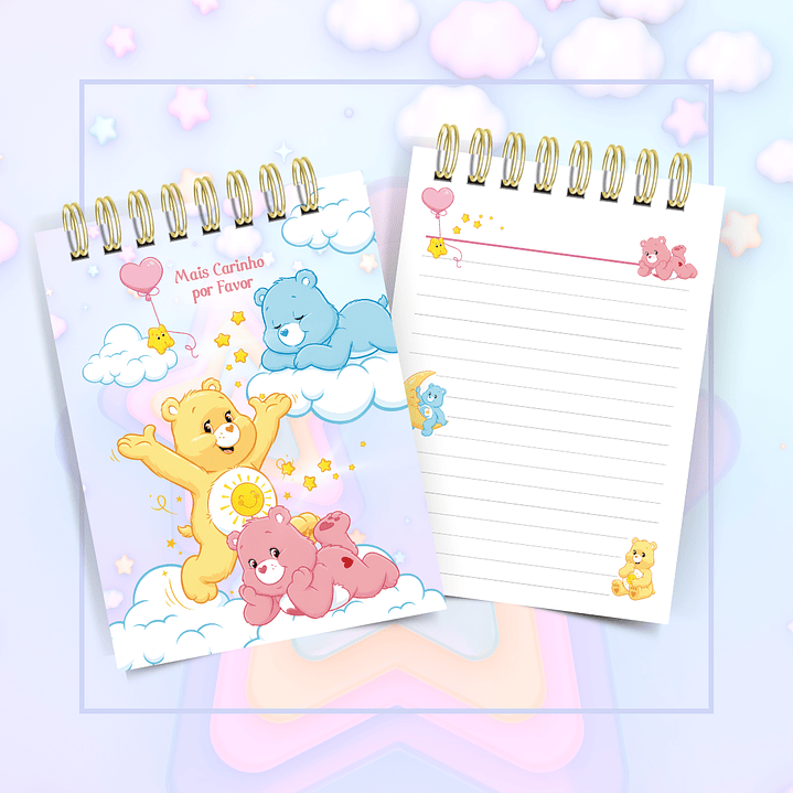 Arquivo Caderno Pautado A5 + Bloquinho A6 - Ursinhos Carinhosos  6