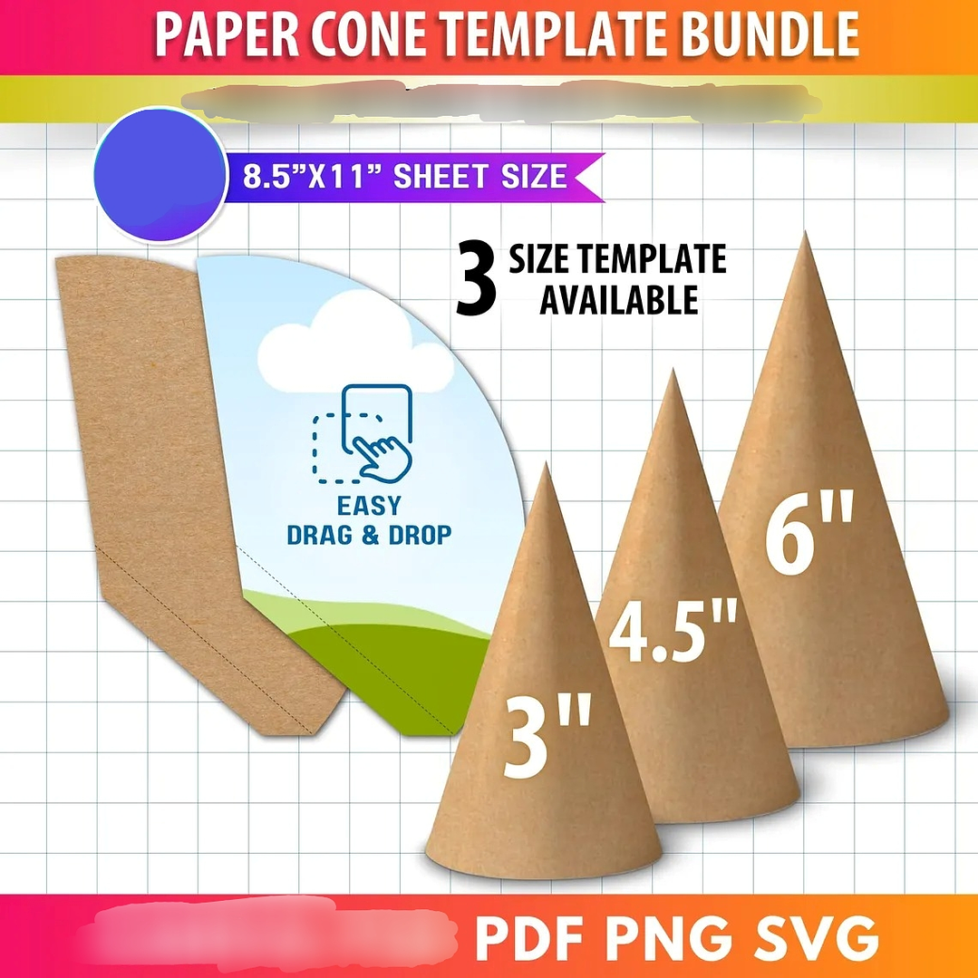 Arquivo 3 moldes cone de papel casquinha de doces e guloseimas 1